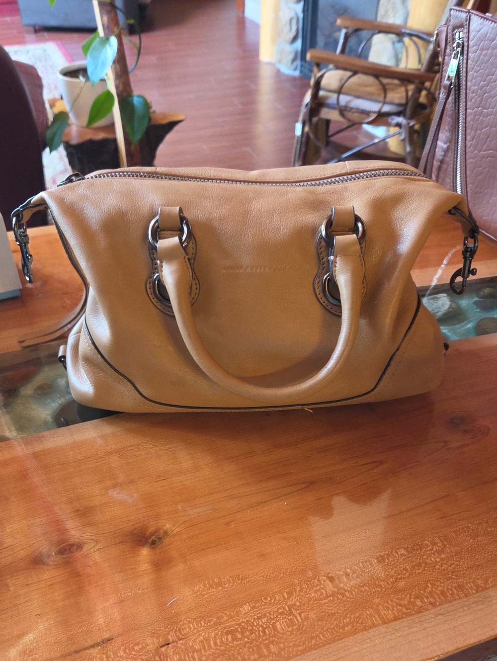 Classic Tan Leather Satchel - Women Bags